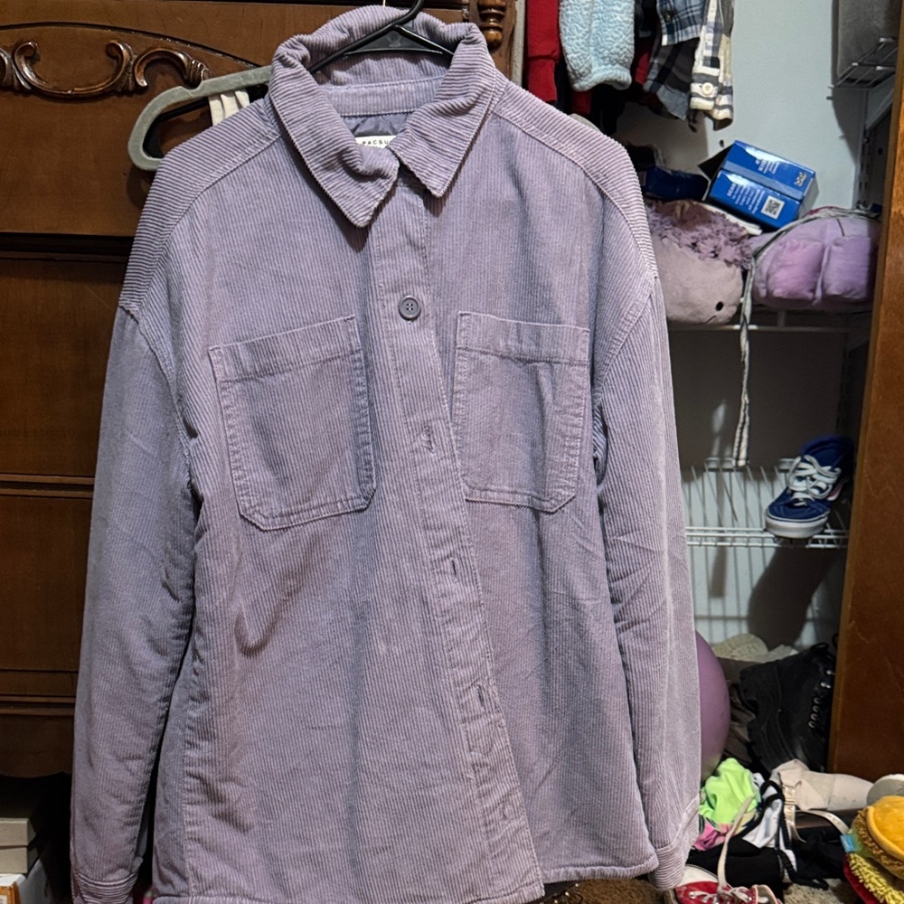 PacSun Women's Lavender Corduroy Utility Jacket